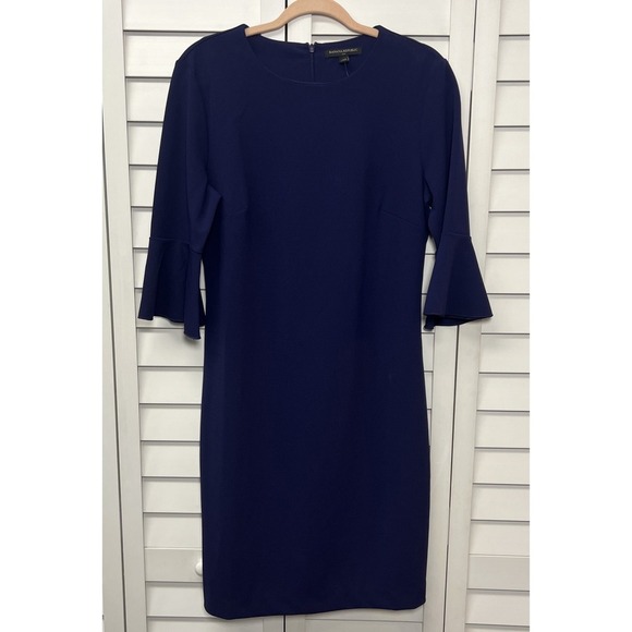 Banana Republic Bell Sleeve Stretch Sheath Dress Size 12 Deep Purple NWT - Picture 1 of 7